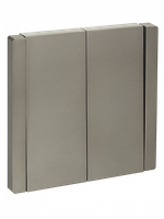 FORTE&PIANO Выключатель 2-клавишный проходной 10А FP507 сталь IEK