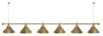 Лампа STARTBILLIARDS 6 пл. (плафоны зеленые,штанга золотая,фурнитура золото)