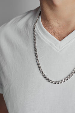 Цепочка из серебра, плетение бисмарк