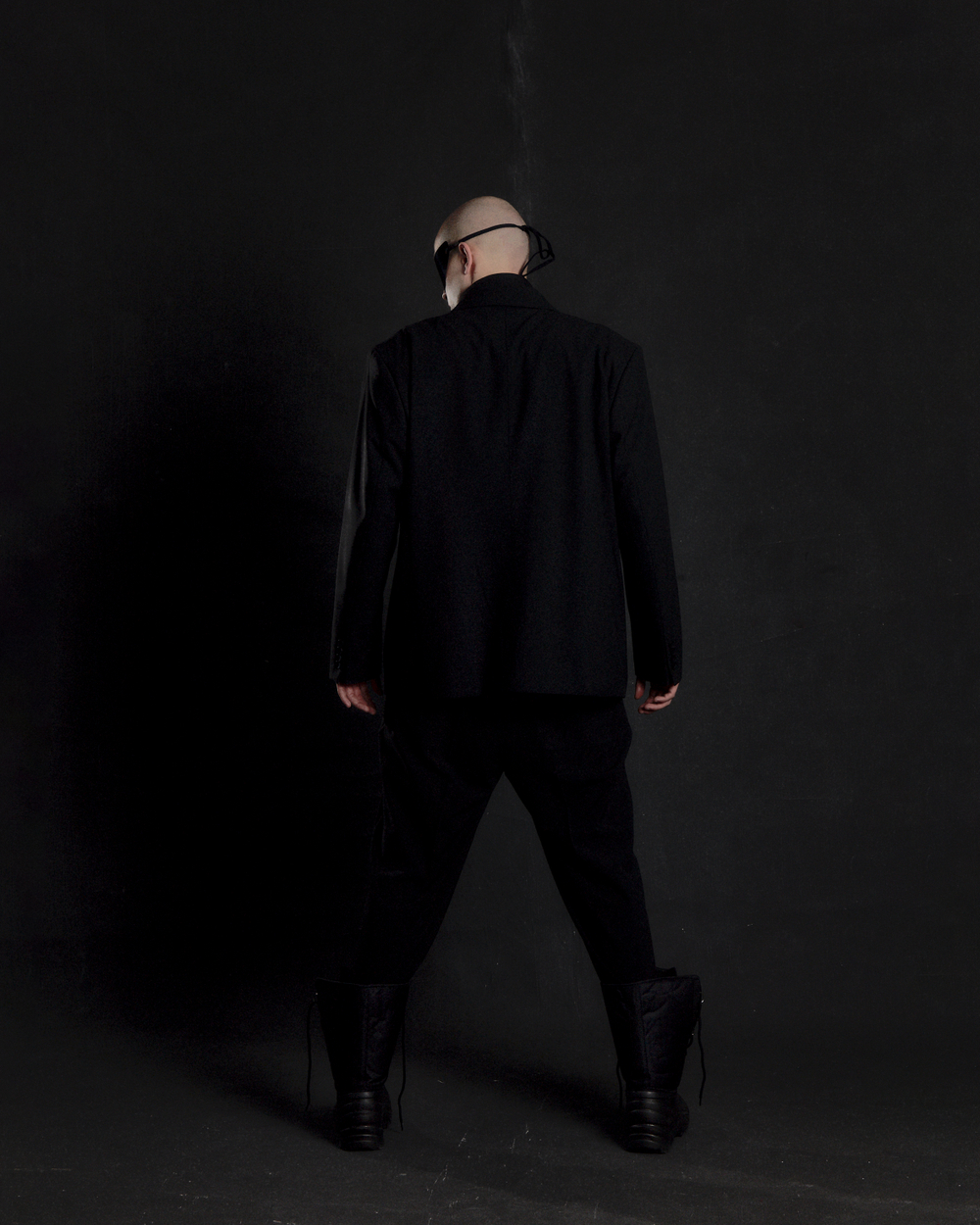 4x2 black double-breasted suit