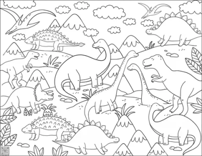 Цифровое панно ID Wall Раскраска "Динозаврики"