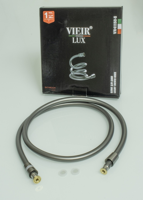 Шланг для душа 150см, СИЛ., 360° (ГРАФИТ) ViEiR  (50/1шт)