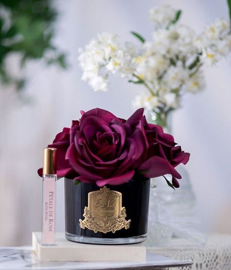 Букет из 5 красных роз в черной вазе, Cote Noire