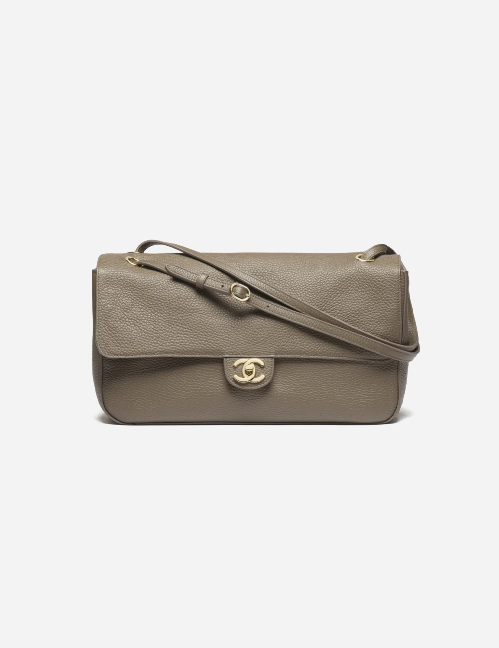 Сумка Chanel Maxi Flapbag Grained Calfskin & Gold-Tone Metal "Dark Khaki"