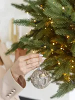 Елка на ножке «Торшер» с гирляндой встроенной (Литая хвоя) 210 см / 2,1 м