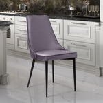 Стул Oliver, бархат серый 27/ чёрный конус