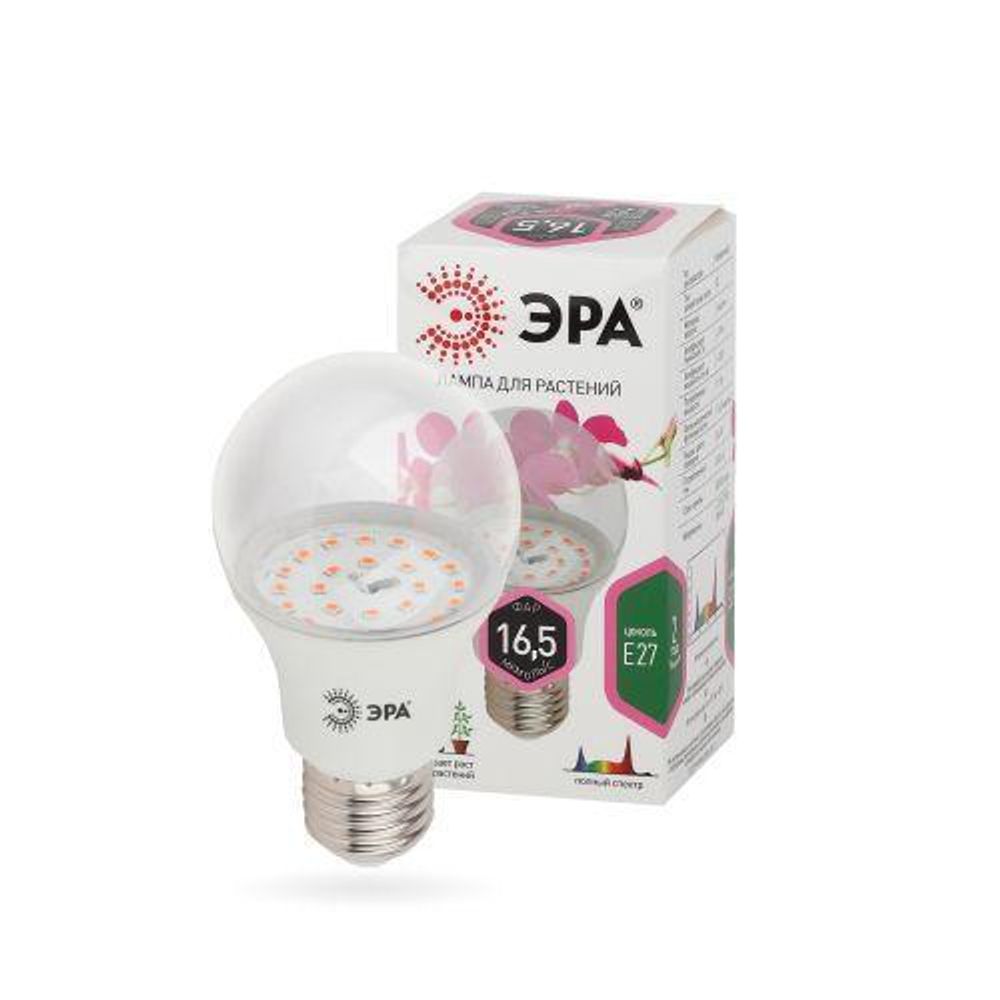 Лампа светодиодная FITO-11W-Ra90-E27 11Вт A60 грушевидная E27 220-240В для растений полноспектральная Эра Б0039172 Лампа светодиодная FITO-11W-Ra90-E27 11Вт A60 грушевидная E27 220-240В для растений полноспектральная Эра Б0039172