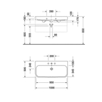 Раковина на тумбу Duravit Happy D.2 100х50.5 см, белая 231810 00 00
