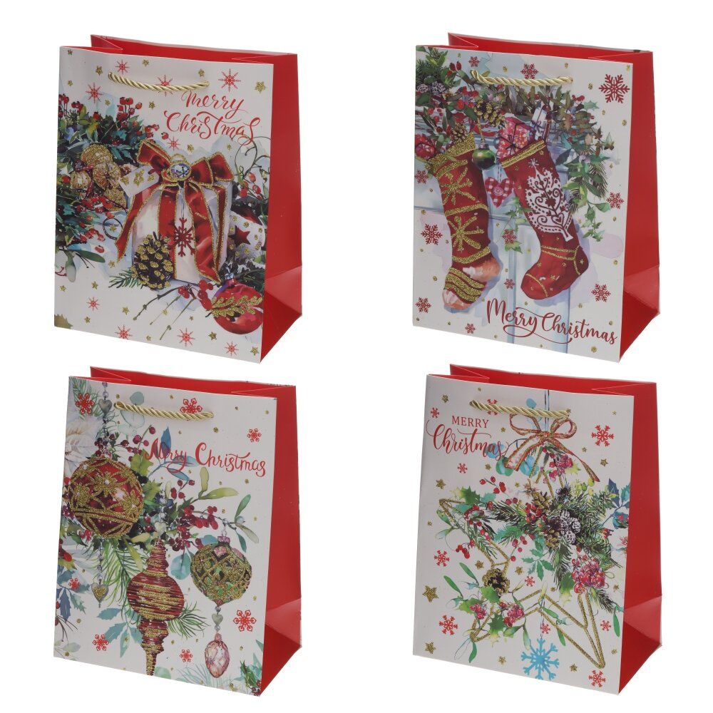 GAEM Пакет подарочный S (бумага 210г/м2, блок 12шт), L18 W10 H23 см, 4в.