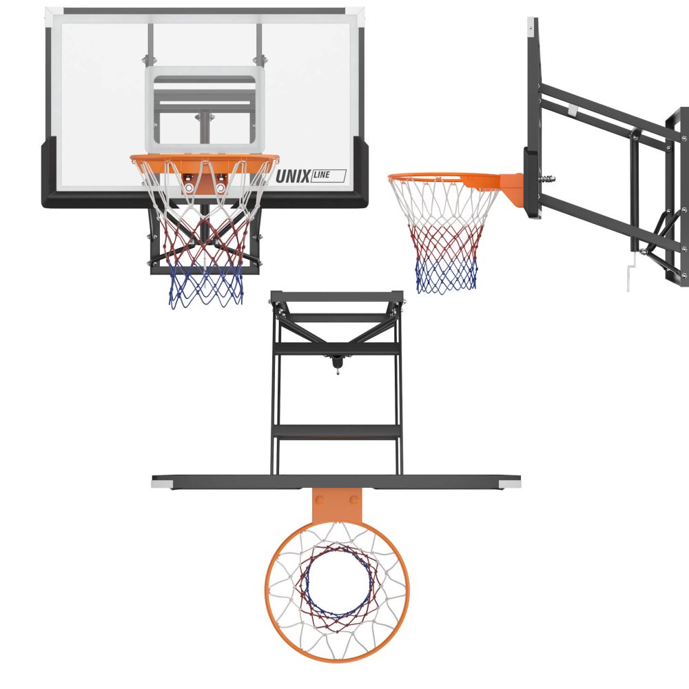 Баскетбольный щит регулируемый UNIX Line B-Backboard-PC 50&quot;x32&quot; R45