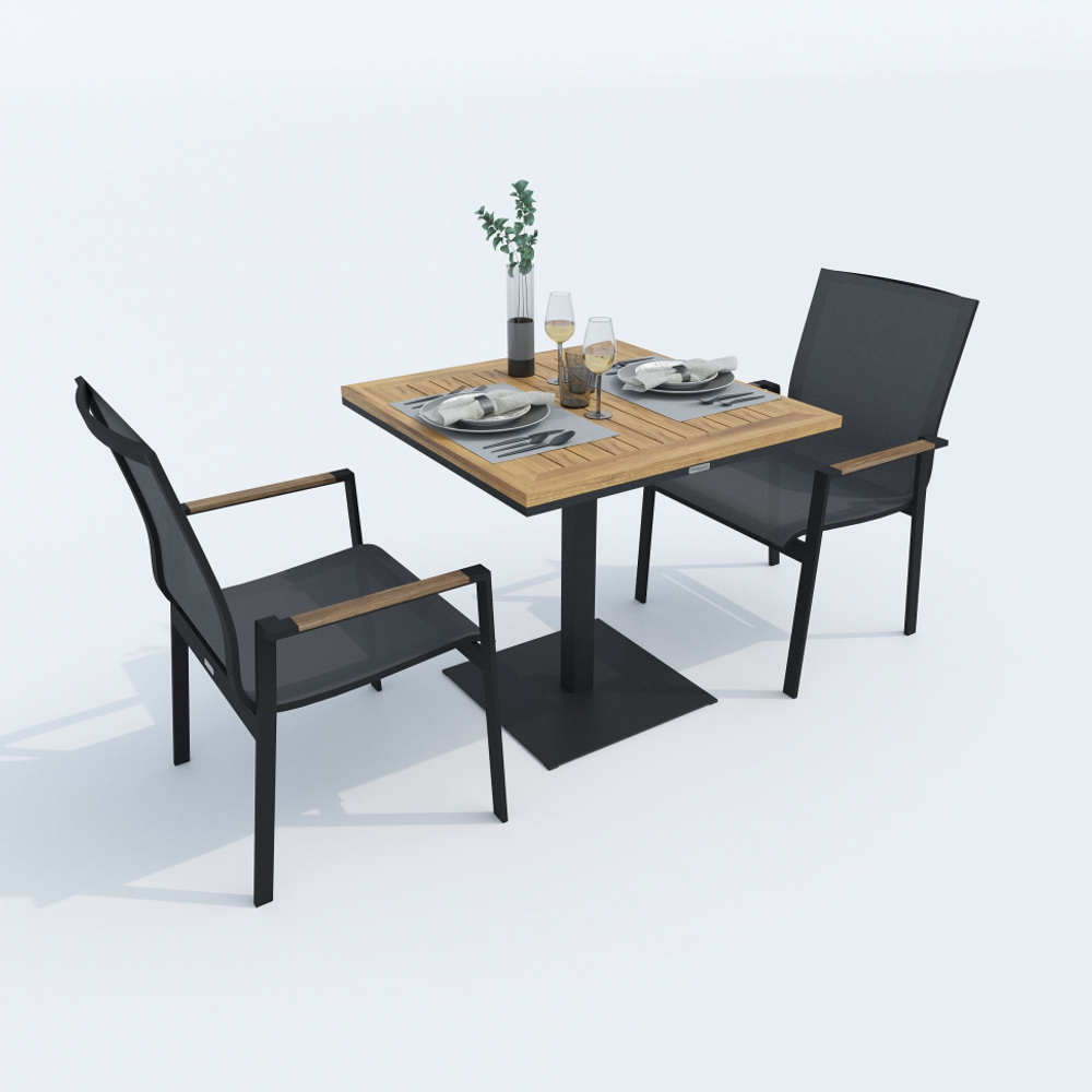 Стол обеденный Ideal Patio МИРРА алюминий, поливуд 80х80 см (1 ножка) резервный дубль