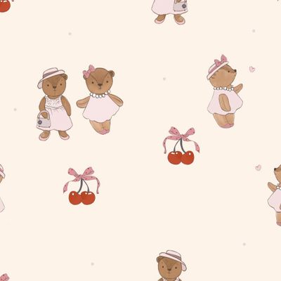 Мишки и вишни беж