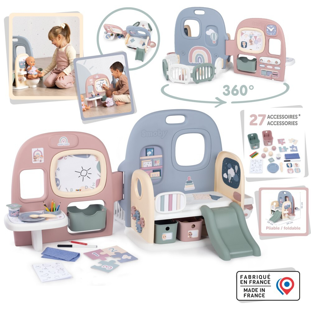 Smoby Baby Care - Игровой уголок для куклы + 27 аксессуаров 240307 / артикул   240307  / GTIN 3032162403075