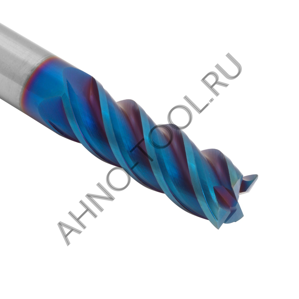 Фреза твердосплавная  10мм (L=100, l=30, хв=10) Z4 45° по закаленной стали BRHM-4EL-D10.0 HRC65 AHNO