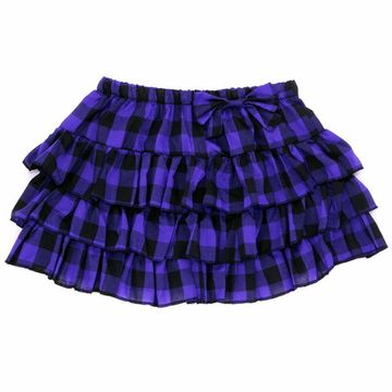 Юбка в клетку с рюшами фиолетовая (009)
