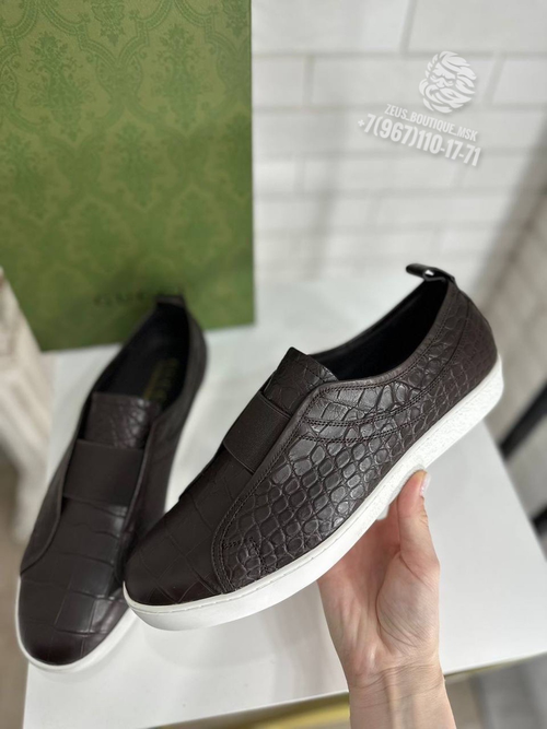 Кеды Gucci из кожи крокодила