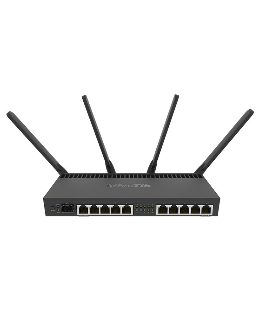 MikroTik RouterBOARD 4011iGS+5HacQ2HnD with Annapurna Alpine AL21400 Cortex A15 CPU (4-cores, 1.4GHz per core), 1GB RAM, 10xGbit LAN, 1xSFP+ port, built-in 5Ghz 802.11ac four chain wireless with exter