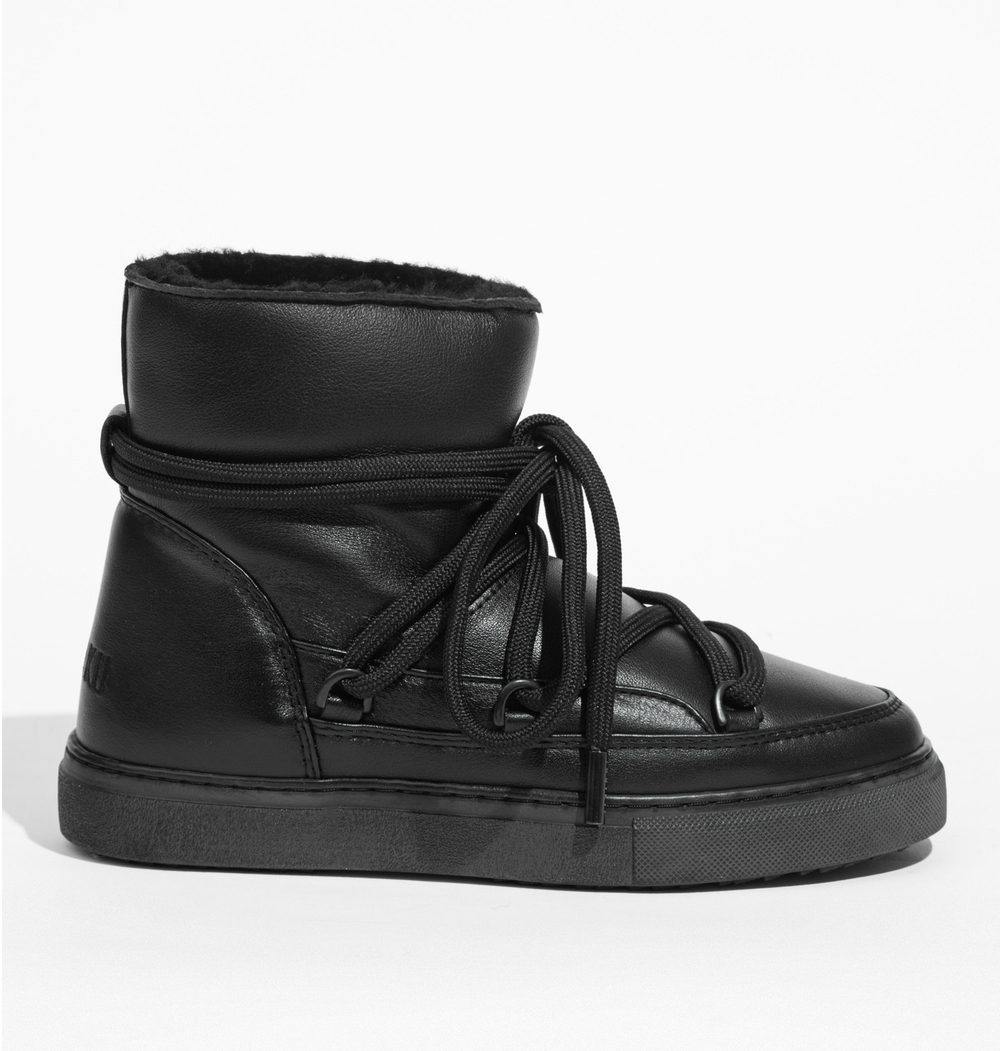 Высокие кожаные кеды INUIKII 75202-087 Sneaker Full Leather Black на меху