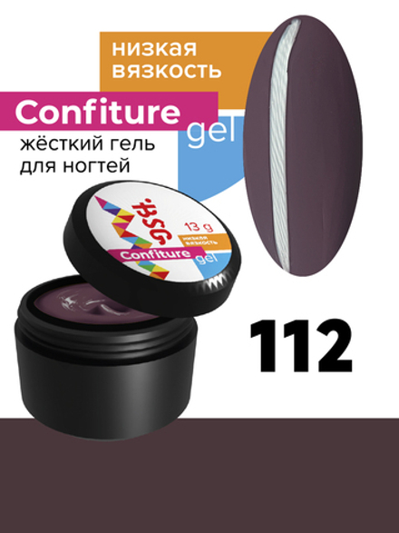 Жёсткий гель для наращивания Confiture №112 НИЗКАЯ ВЯЗКОСТЬ - Рубиновый шоколад (13 г)