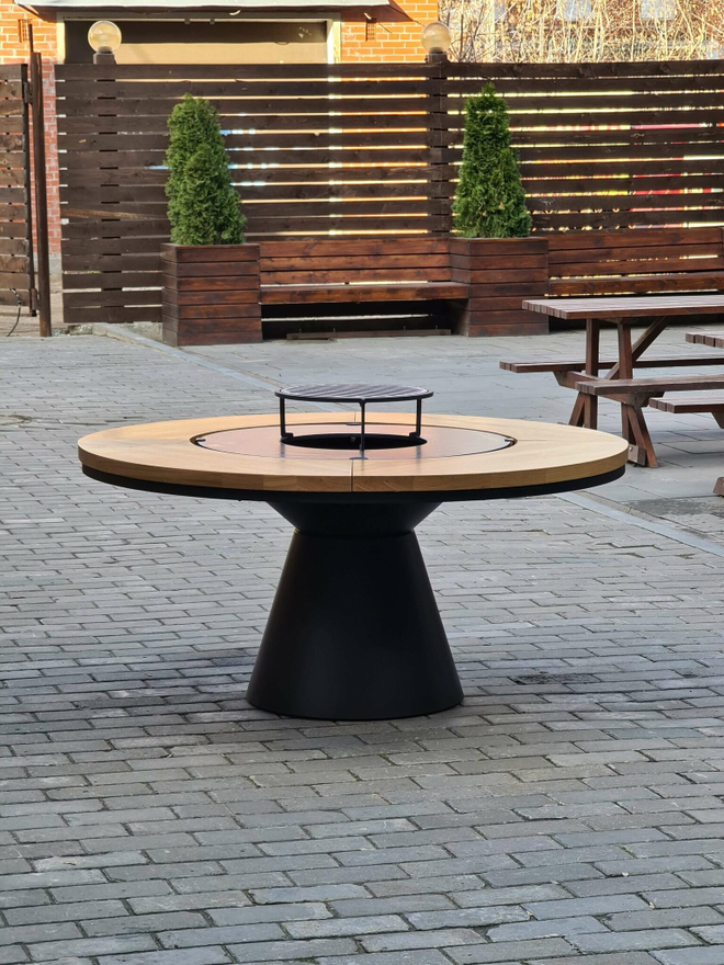 Дровяной гриль-стол Elbrus Grill Тибет 1200 (диаметр стола 1820 мм)