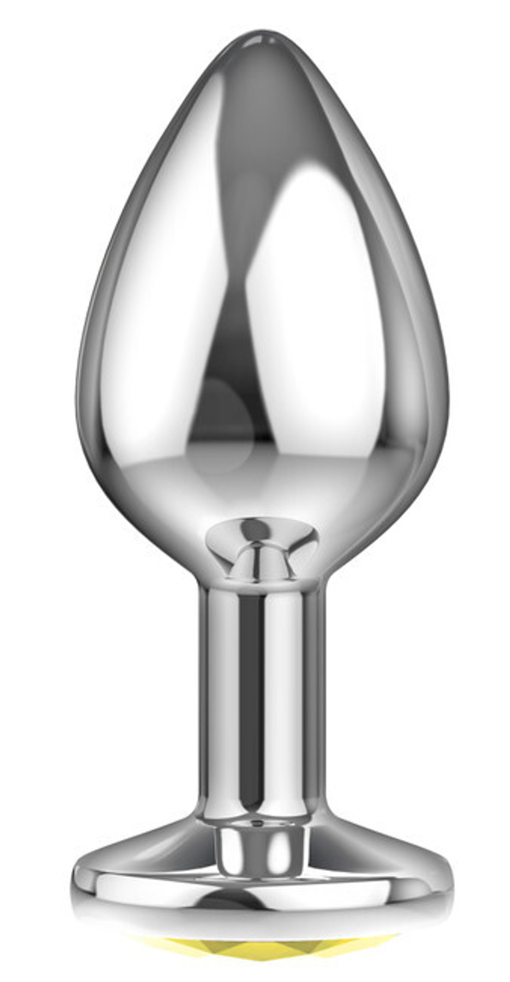 Большая серебряная металлическая пробка с желтым кристаллом (6,8 см) (Цвет: серебряный, желтый)