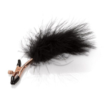Регулируемые зажимы для сосков с перьями Feather Nipplettes (Цвет: золотой с черным)