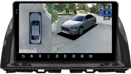 Магнитола для Mazda CX-5 2011-2017 (рамка 10) - FarCar BX2007M-360 на Android 13, 2K QLED, 6Гб+128Гб, CarPlay, 4G SIM-слот, 4 камеры в комплекте