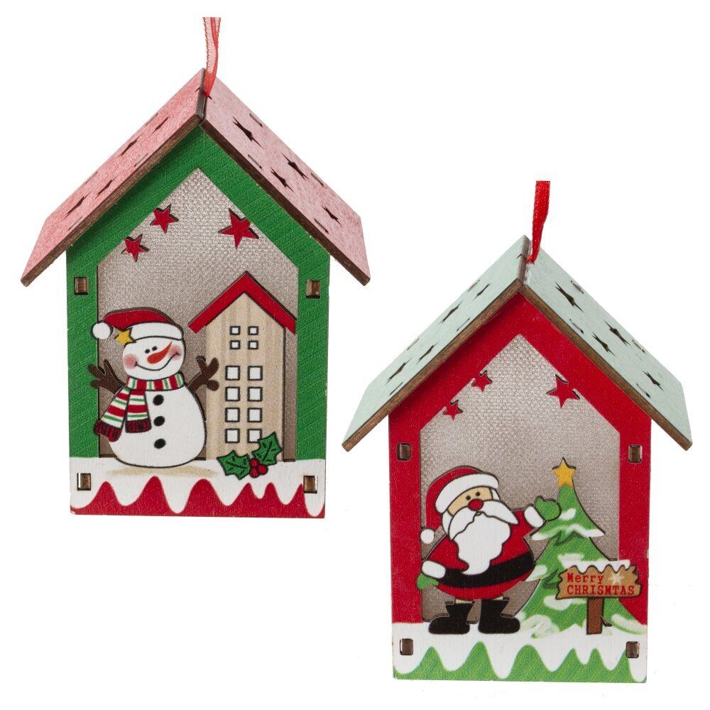 GAEM Изделие декоративное подвесное "Домик" с подсветкой, L8 W6,5 H10 см, 2в.