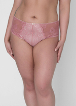 Кружевные трусики-слипы с завышенной талией (Размер: 4X) (Цвет: розовый)