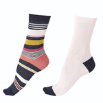 Цветные бамбуковые носочки (2 пары в упаковке) (Размер: S-M-L) (Цвет: разноцветный)