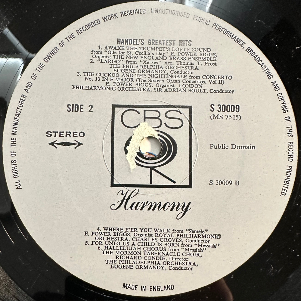 Handel - Handel's Greatest Hits (Англия)