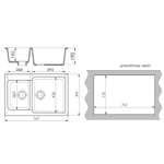 Мойка ML-GMS13 СТАНДАРТ двухчашевая, белый (331), 767*502*190мм