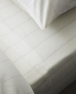 Zara Home - Полосатая простыня, белый, 240x280 см