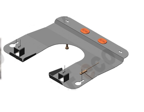 Защита ALFeco переднего стабилизатора курсовой устойчивости для Citroen C4 2004-2010-, V-все (сталь 2 мм) арт.ALF0410st