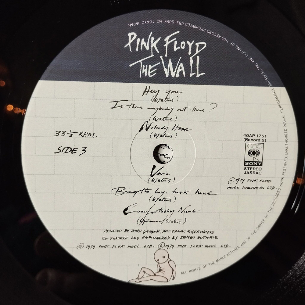 Винтажная виниловая пластинка LP Pink Floyd The Wall (Japan 1979) (No Obi) Goodbye Blue Sky