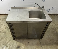 Мойка односекционная 1000х600х850 из нержавеющей стали с рабочей поверхностью