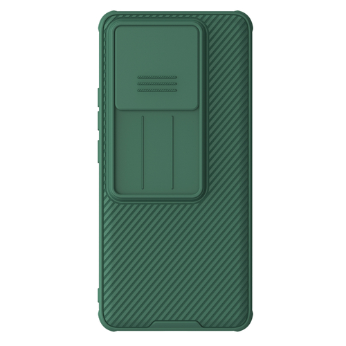 Чехол зеленого цвета (Dark Green) с сдвижной шторкой для камеры от Nillkin для Xiaomi 14T Pro, серия CamShield Pro Case