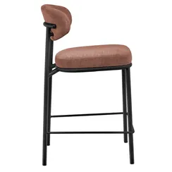 Полубарный стул Arvo 65 см, терракотовый шенилл с черными ножками