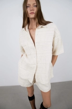 Рубашка из фактурного хлопка Stucco