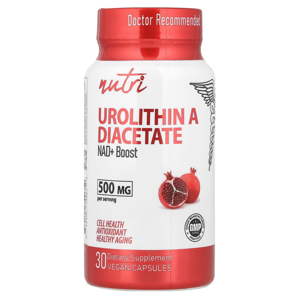 Nutri, Уролитин А диацетат, 30 веганских капсул (250 мг на капсулу)