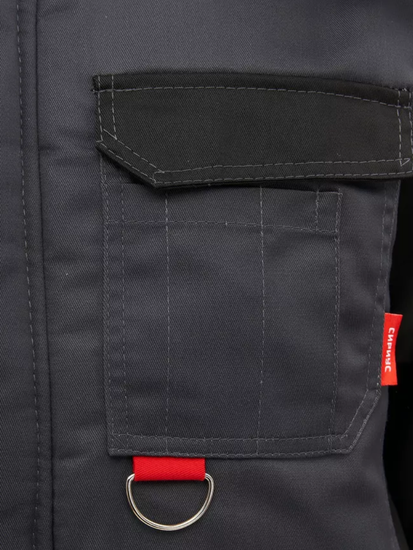 Костюм зимний "Сириус-Фаворит-Мега" полукомбинезон (серый/черный/красный)