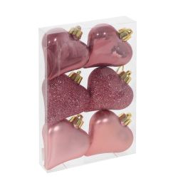 GAEM Набор из 6шт Украшение новогоднее "Сердца", D6 см, L6 W2 H7 см