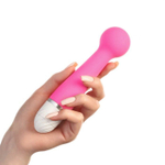 Розовый вибратор с круглой массажной головкой - 17,2 см. (Цвет: розовый)