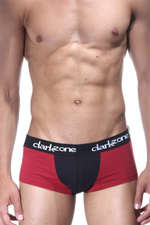 Бордовые хлопковые трусы-боксеры с контрастным гульфиком (Размер: S) (Цвет: бордовый)