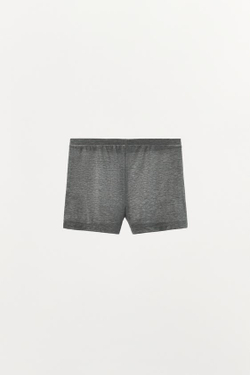 ZARA ШОРТЫ ИЗ СМЕСОВОГО ЛИОЦЕЛЛА НА ПУГОВИЦАХ, СЕРЫЙ