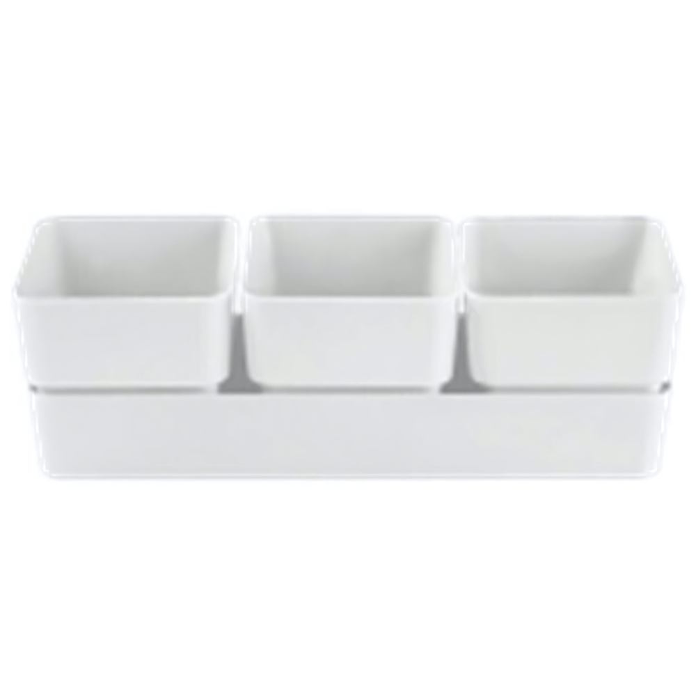 Кашпо "Фиори" Трио (3 кашпо на подставке) Цв. Белый