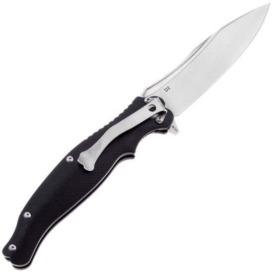 Складной нож Reptilian Вояж-03 черный c клинком из стали D2, рукоять G10