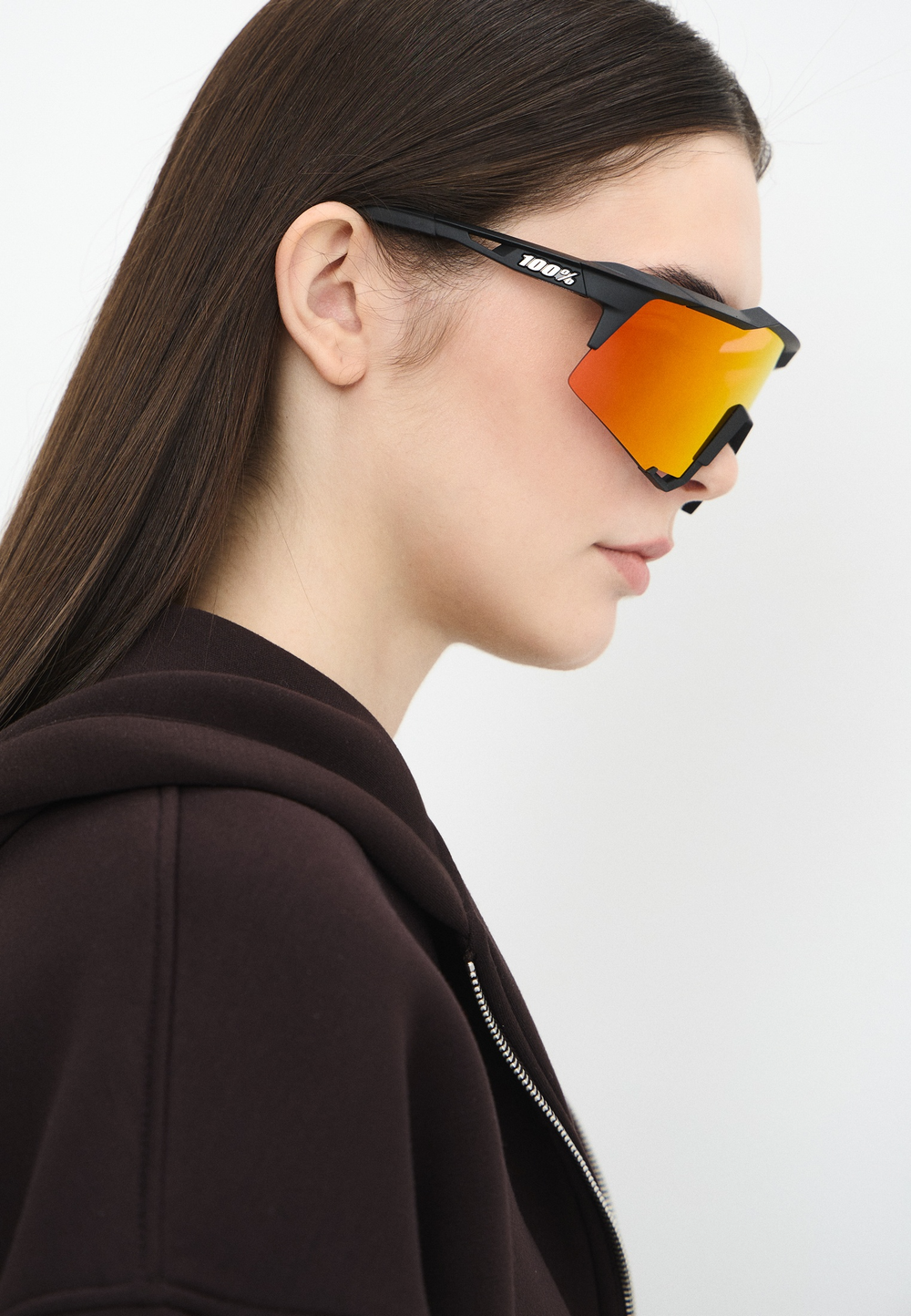 Спортивные очки 100% SPEEDCRAFT Soft Tact Black - HiPER Red Mirror Lens