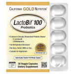 California Gold Nutrition, LactoBif® 100, пробиотики, 100 млрд КОЕ, 30 растительных капсул