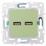 SKANDY Розетка USB A+A 3,1А SK-R15G мятный IEK